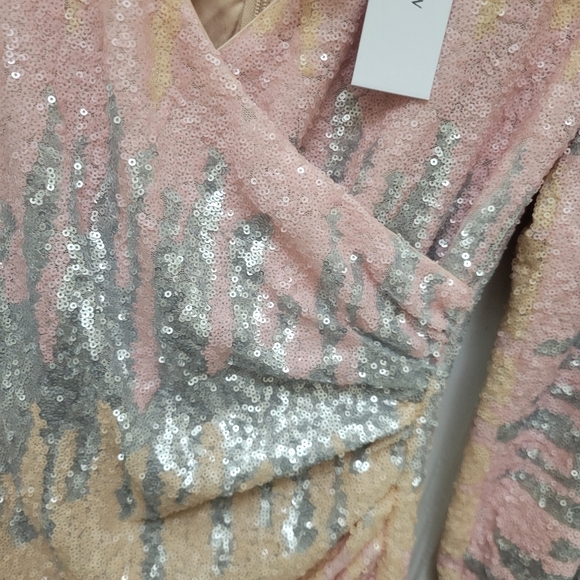 Asos Ever New Sequin Mini Dress in Pink and Cream. 2 NWT Party Festive Holiday - Picture 5 of 7